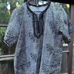 Black and White Zebra Print Shirt